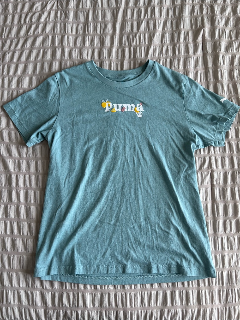 Puma Sage Green Fruit Logo Graphic Tee (M)